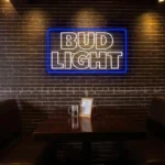vibrant neon bud light sign for unique home bar decor best selling.webp