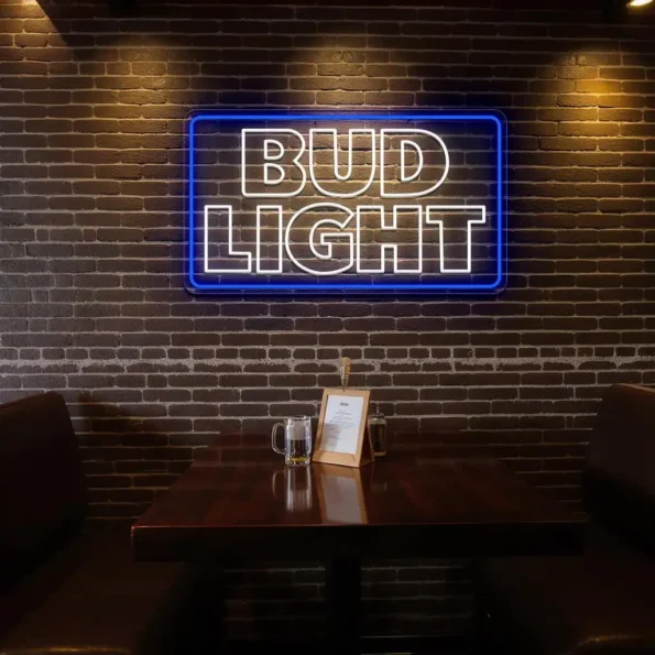 vibrant neon bud light sign for unique home bar decor latest model.webp