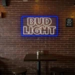 vibrant neon bud light sign for unique home bar decor best selling.webp