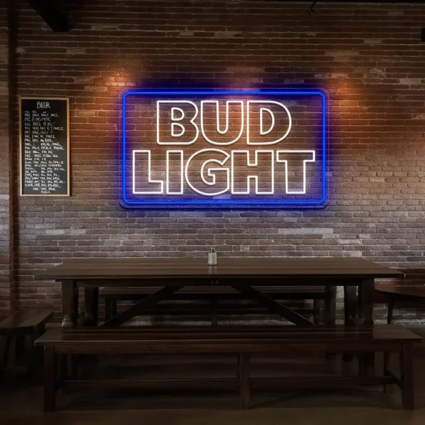 vibrant neon bud light sign for unique home bar decor top rated.webp