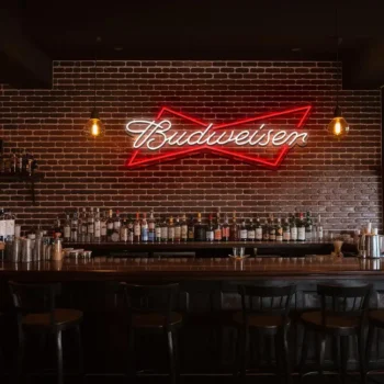 vibrant neon budweiser sign design for home or bar decor fashion forward.webp