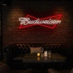vibrant neon budweiser sign design for home or bar decor best selling.webp