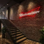 vibrant neon budweiser sign design for home or bar decor best selling.webp