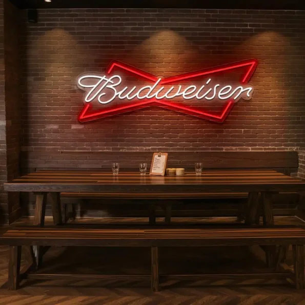 vibrant neon budweiser sign design for home or bar decor top rated.webp