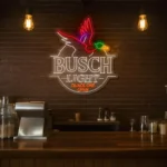 vibrant neon busch light sign quack one open design display best selling.webp