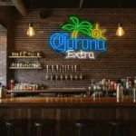 vibrant neon corona extra sign with palm tree and sun design best selling.webp