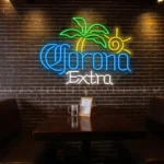 vibrant neon corona extra sign with palm tree and sun design best selling.webp