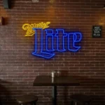 vibrant neon miller lite sign design for perfect home bar decor best selling.webp