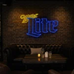 vibrant neon miller lite sign design for perfect home bar decor best selling.webp