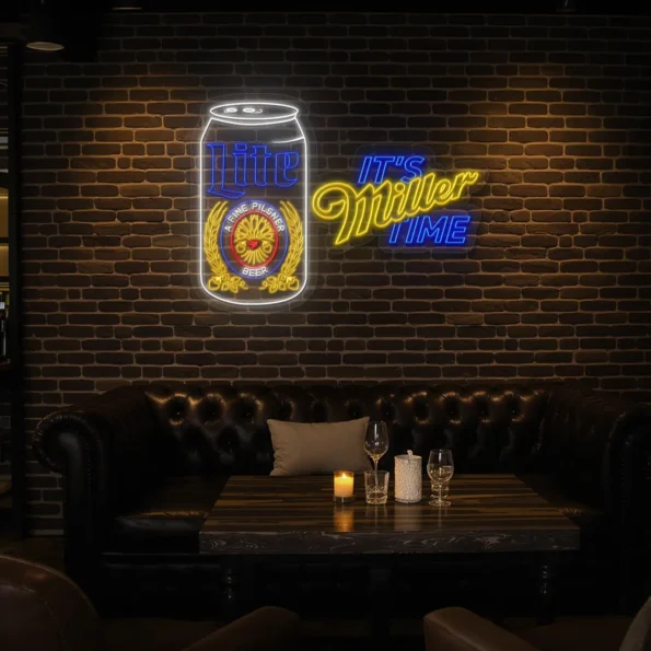 vibrant neon signs celebrate miller lite with style and elegance top rated.webp