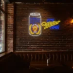 vibrant neon signs celebrate miller lite with style and elegance best selling.webp
