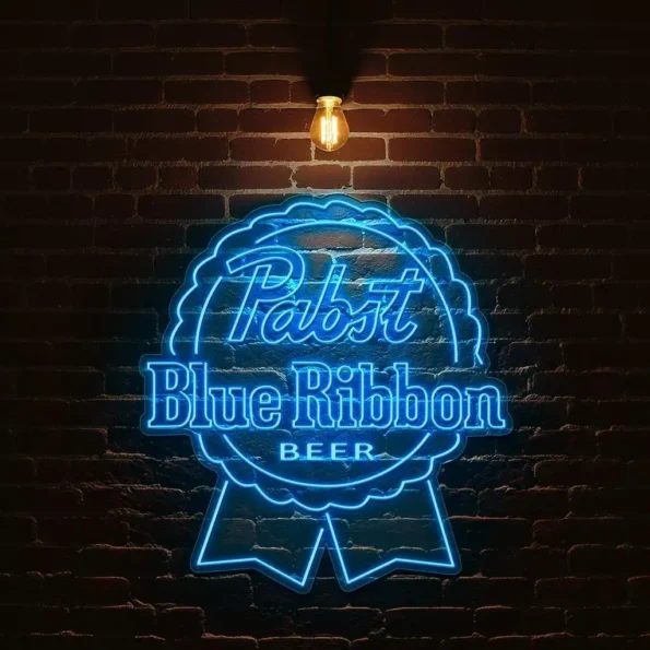 vibrant pabst blue ribbon neon sign for beer lovers and collectors best selling.webp