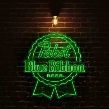 vibrant pabst blue ribbon neon sign for beer lovers and collectors fashion forward.webp