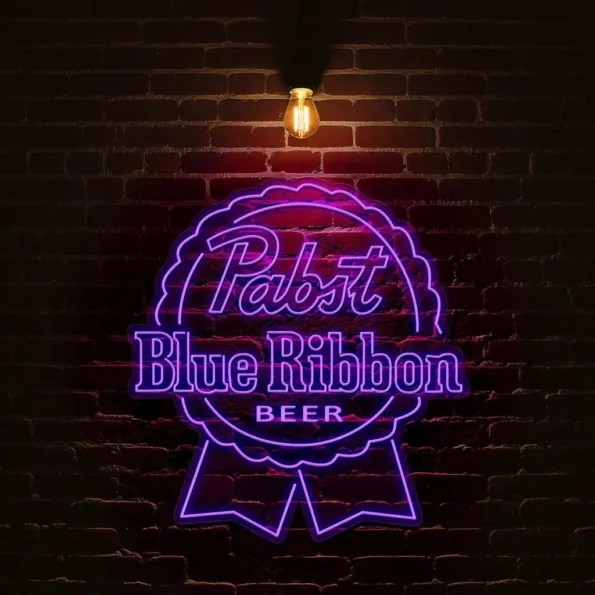 vibrant pabst blue ribbon neon sign for beer lovers and collectors high quality.webp
