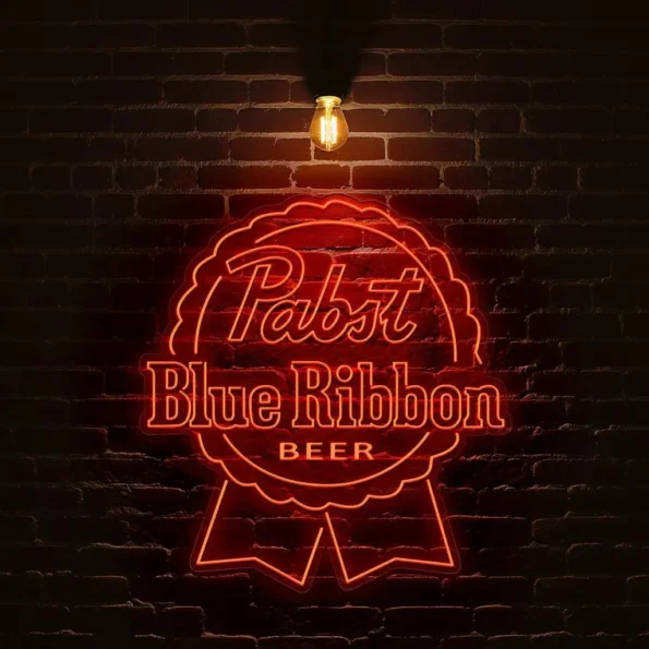 vibrant pabst blue ribbon neon sign for beer lovers and collectors new arrival.webp