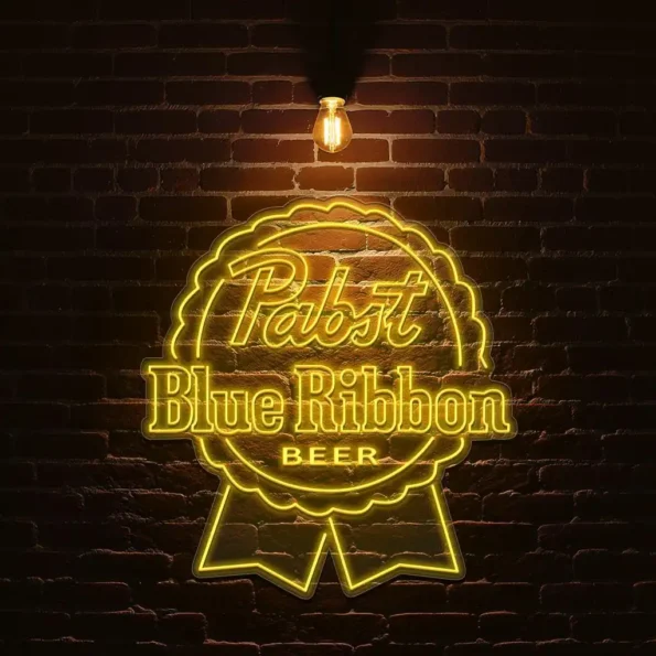 vibrant pabst blue ribbon neon sign for beer lovers and collectors top rated.webp