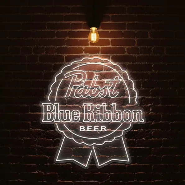 vibrant pabst blue ribbon neon sign for beer lovers and collectors trendy.webp