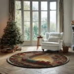 Red Green 3d Illusion Rug With Train Design Unique Home Decor 1